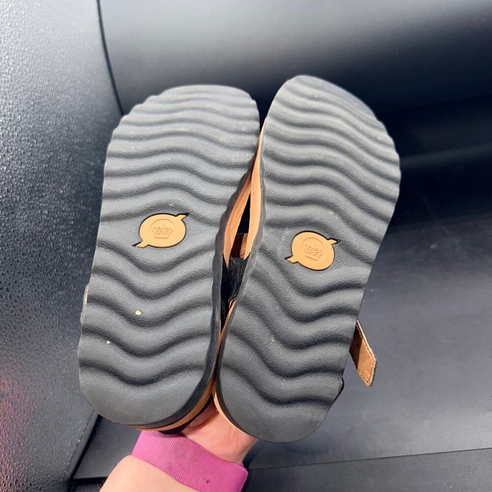 Born Black Leather T Strap Thong Sandals Women’s 7M Comfort Cork - Picture 6 of 14